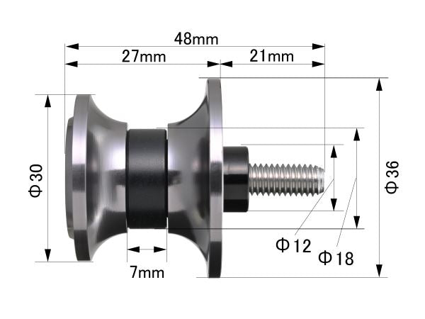 Swingarm Spools Nylon Grip M6 Titanium