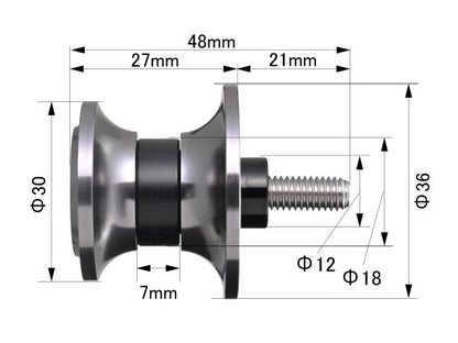 Swingarm Spools Nylon Grip M6 Titanium