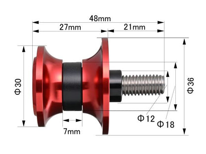 Swingarm Spools Nylon Grip M8 Red