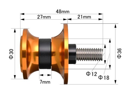 Swingarm Spool Nylon Grip M8 Gold