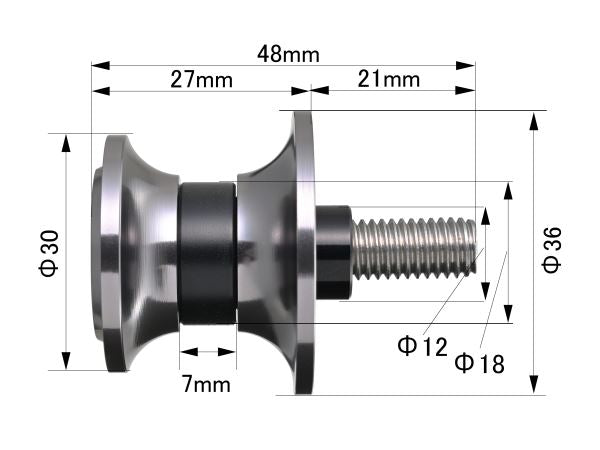 Swingarm Spools Nylon Grip M8 Titanium