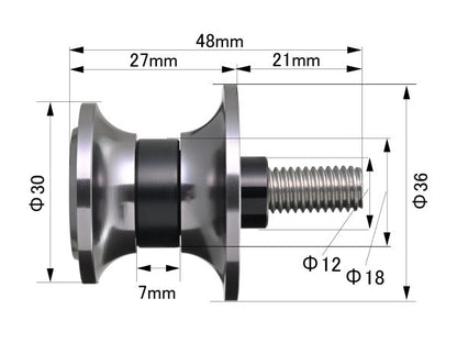 Swingarm Spools Nylon Grip M8 Titanium