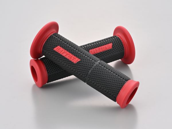 Grippy Grip GG-DUAL-BASE2 Through-hole Ends Black/Red, 123mm Length, for Φ22.2 Handlebars