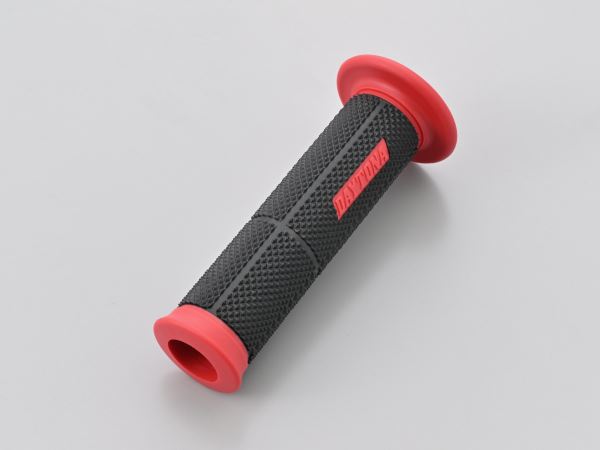 Grippy Grip GG-DUAL-BASE2 Through-hole Ends Black/Red, 123mm Length, for Φ22.2 Handlebars