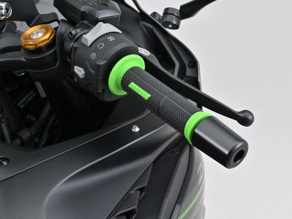 Grippy Grip GG-DUAL-BASE2 Through-hole Ends Black/Green Total Length 123mm For Φ22.2 Handlebars