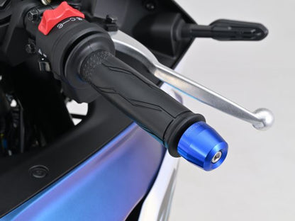 Aluminum Billet Bar Ends for OEM Handlebars, Surface Type, Yamaha M6, Blue