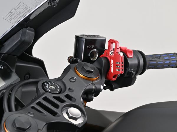 スレンダーヘルメットロック ダイヤルタイプ レッド 幅12mm