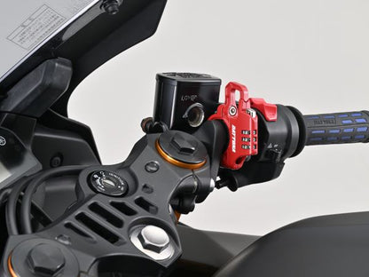 スレンダーヘルメットロック ダイヤルタイプ レッド 幅12mm