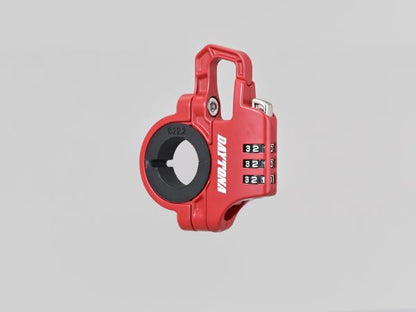 スレンダーヘルメットロック ダイヤルタイプ ケーブル付き レッド 幅12mm