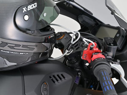 スレンダーヘルメットロック ダイヤルタイプ ケーブル付き レッド 幅12mm