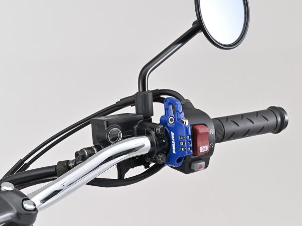 スレンダーヘルメットロック ダイヤルタイプ ブルー 幅12mm