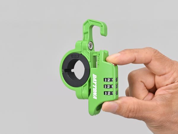スレンダーヘルメットロック ダイヤルタイプ グリーン 幅12mm