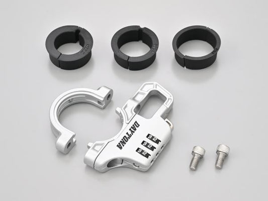 スレンダーヘルメットロック ダイヤルタイプ シルバー 幅12mm