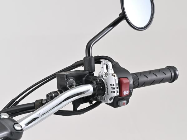 スレンダーヘルメットロック ダイヤルタイプ ケーブル付き シルバー 幅12mm