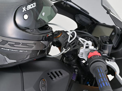 スレンダーヘルメットロック ダイヤルタイプ ケーブル付き シルバー 幅12mm