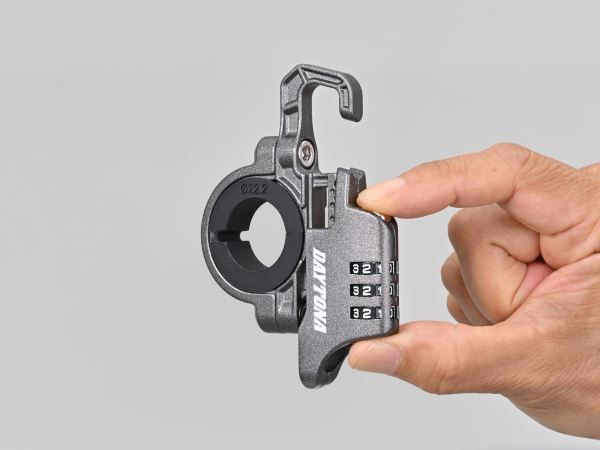 スレンダーヘルメットロック ダイヤルタイプ グレー 幅12mm
