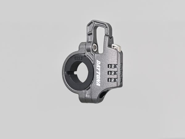 スレンダーヘルメットロック ダイヤルタイプ ケーブル付き グレー 幅12mm
