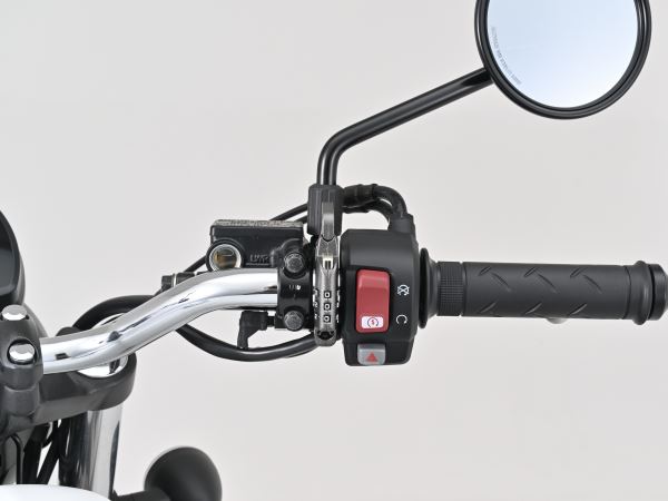 スレンダーヘルメットロック ダイヤルタイプ ケーブル付き グレー 幅12mm