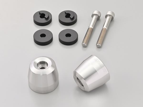 Aluminum Billet Bar Ends for OEM Handlebar, Surface Type, Honda M6, Silver