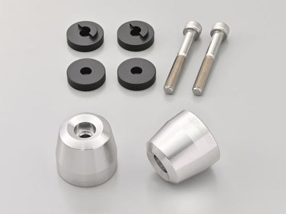 Aluminum Billet Bar Ends for OEM Handlebar, Surface Type, Honda M6, Silver
