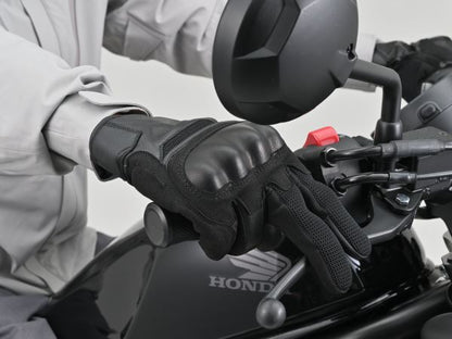 DG-035 レザーメッシュグローブ ブラック