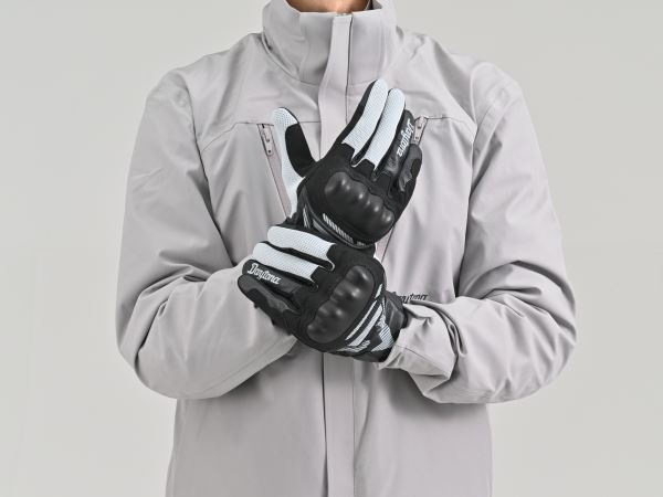 DG-035 レザーメッシュグローブ ブラックホワイト