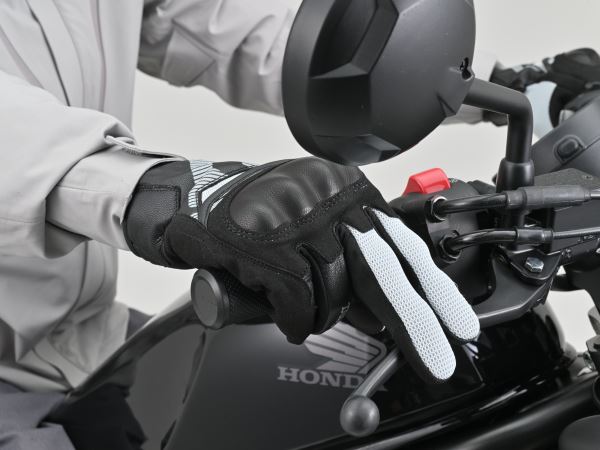 DG-035 レザーメッシュグローブ ブラックホワイト
