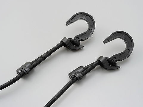 ストレッチコードフック レッド 2500mm  ツーリング ネット