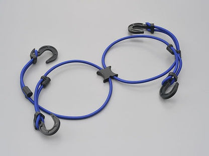 ストレッチコード ブルー 1000mm エックスタイプ  ツーリング ネット