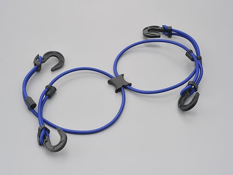 ストレッチコード ブルー 1000mm エックスタイプ  ツーリング ネット