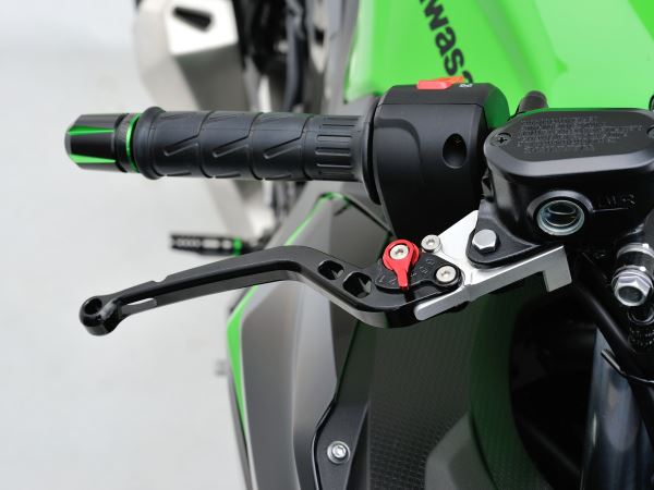 アルミ削り出しアジャストレバー ブレーキレバー NINJA250R(09- ブラック右側