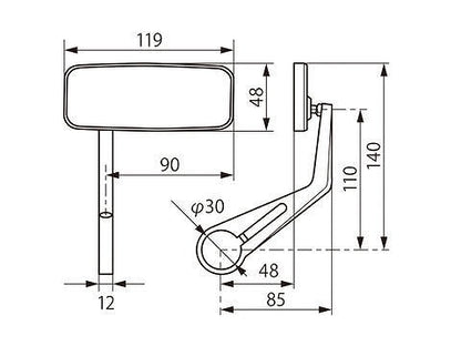 バーエンドミラー アクションタイプ ブラック