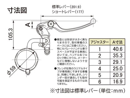 ラジアルブレーキマスター 19φ スモークタンク B/CS