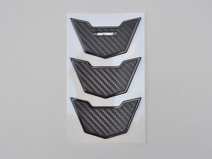 タンクパッド 軟質エンブレム カーボンルック 150mm×90mm 3ピース