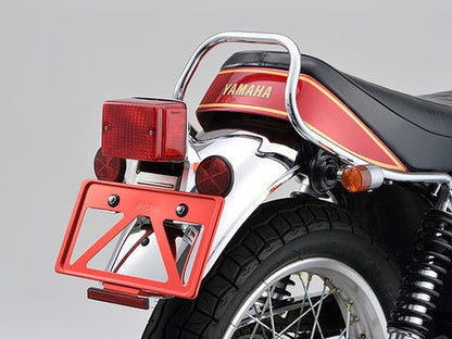 Lightweight License Plate Holder with Reflector, Red, L-Size, for 126cc and above
