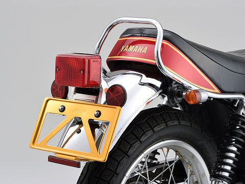 Lightweight License Plate Holder with Reflector, Gold, L-Size, for 126cc and above