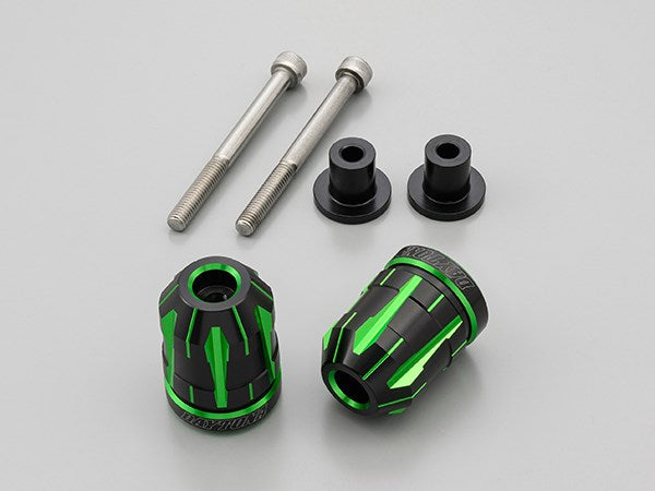 PREMIUM ZONE Handlebar End Plugs TECHNO Lime Green for Kawasaki M6