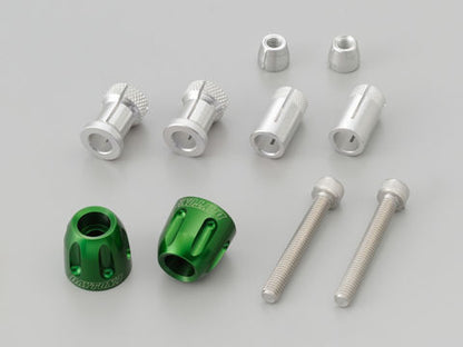 Aluminum Billet Bar End, Green, Handlebar Inner Diameter φ14–φ19, Spinner Type