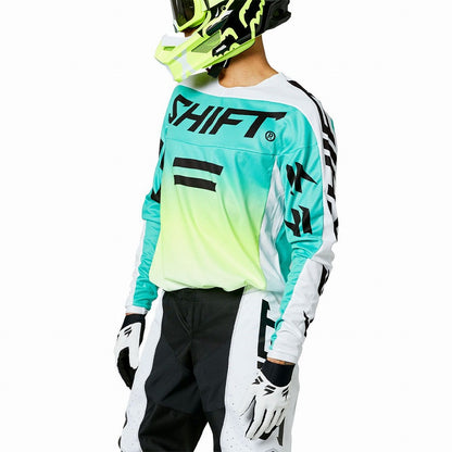 ジャージ ホワイトレーベル フェード ホワイト/グリーン Mサイズ