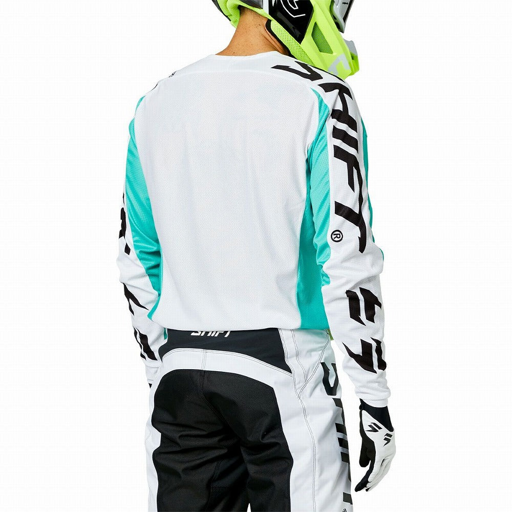 ジャージ ホワイトレーベル フェード ホワイト/グリーン Mサイズ