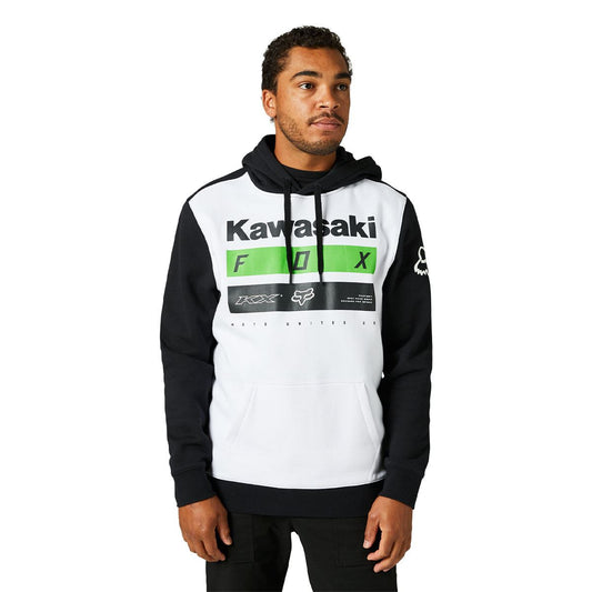KAWASAKI ストライプス プルオーバーフーディー ブラック/ホワイト