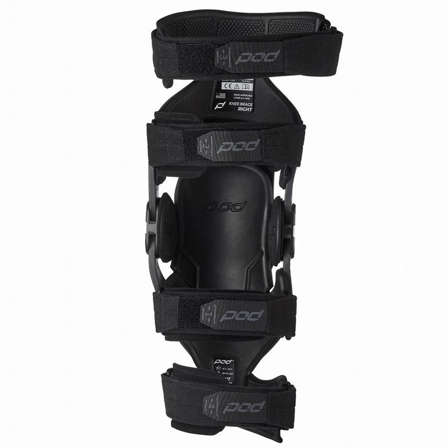 Knee brace, for right leg, black