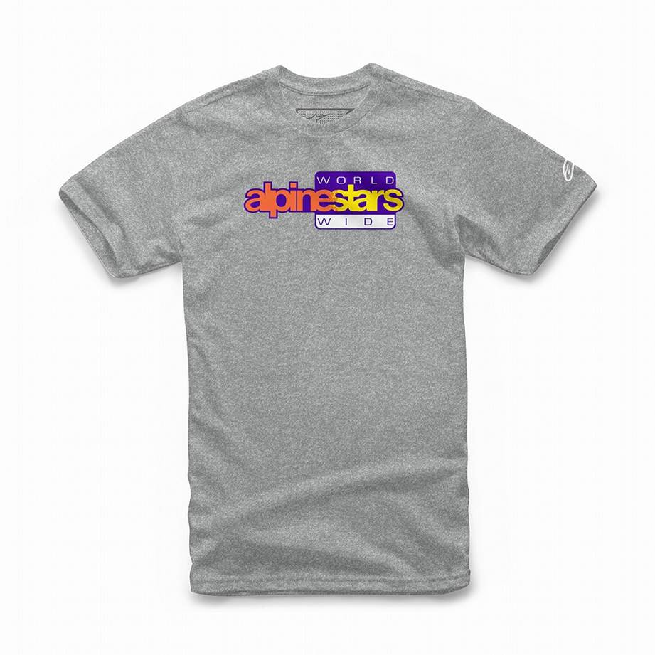 ワールドワイドアゲイン Tシャツ グレーヒーサー