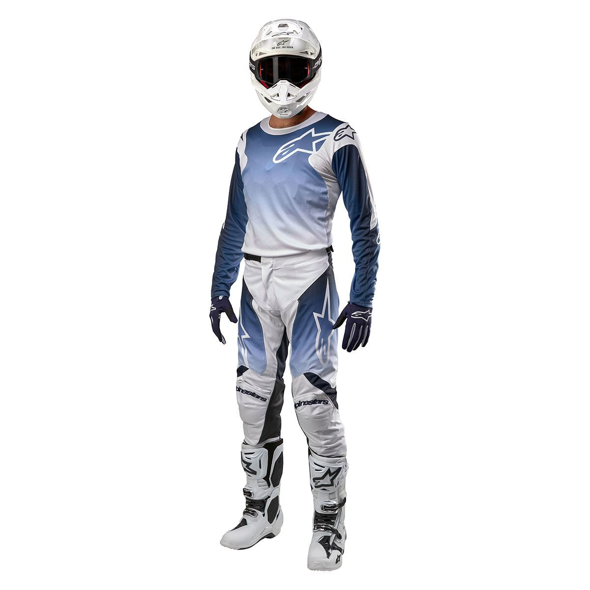 RACER HOORN JERSEY WHITE/DARK NAVY/LIGHT BLUE
