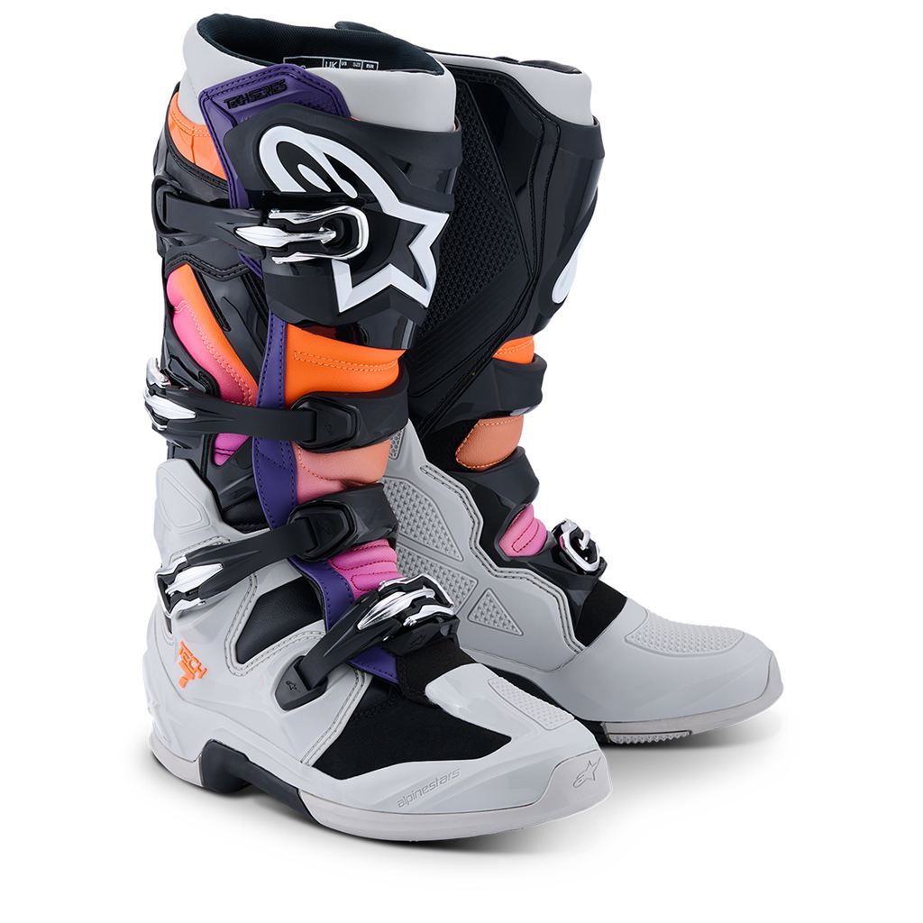 TECH7 Boots Black/Light Gray/Orange Fluo/Magenta