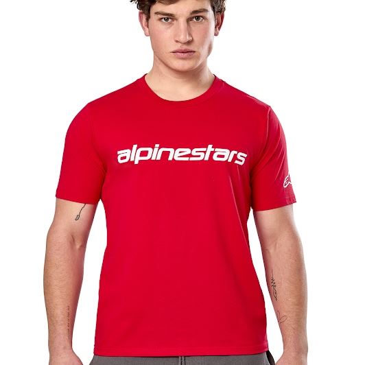アルパインスターズ リニアワードマーク2.0Tシャツ レッド/ホワイト