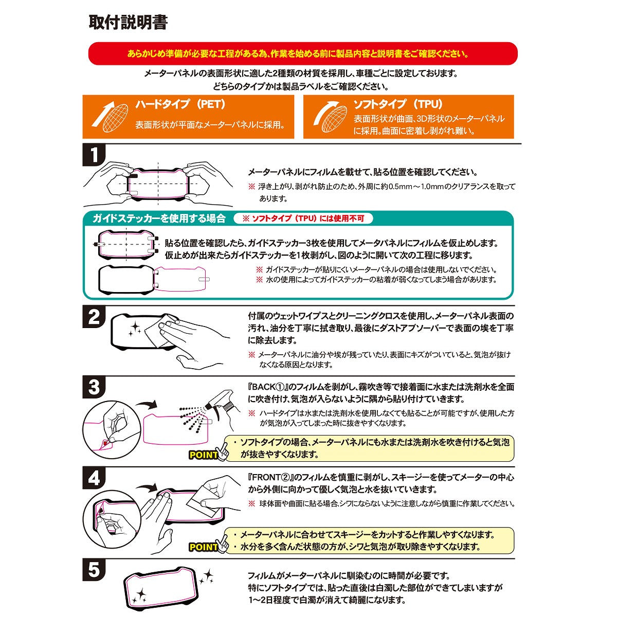 メータースクリーン プロテクティブフィルム ソフトタイプ グロム CRF250L/M/ラリー CB400F CBR400R 400X CB500X/F