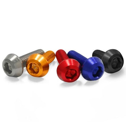M6 Aluminum Tapered Bolts, Blue, 4 pcs, 12mm