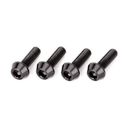 Aluminum Tapered Bolts, Black, 20mm, 4pcs