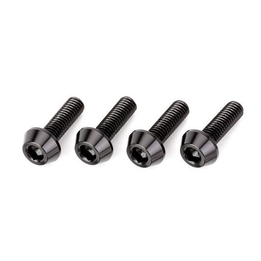 Aluminum Tapered Bolts, Black, 20mm, 4pcs